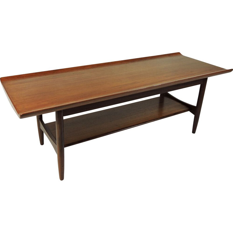 Vintage teak 2-tier coffee table 1960