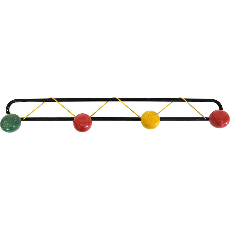  Pair of vintage coat rack with 4 pads 1960