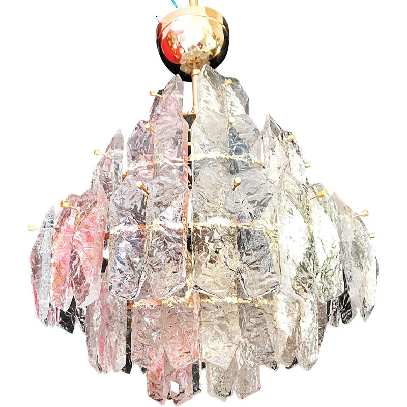 Vintage chandelier by Palwa in ice frost, 1970s