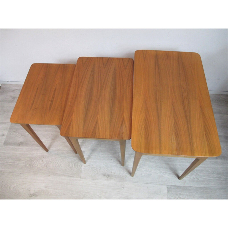 Set of 3 vintage coffee tables, Lotos, Germany, 1960s