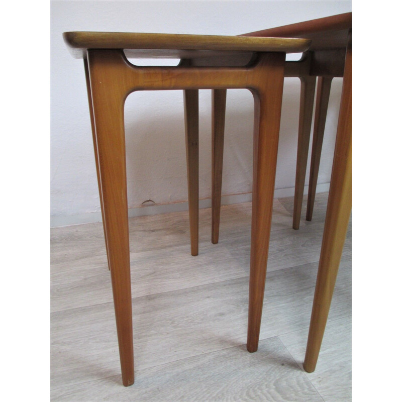 Set of 3 vintage coffee tables, Lotos, Germany, 1960s