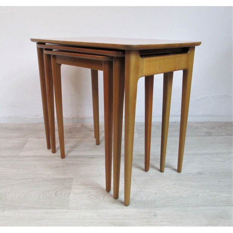 Set of 3 vintage coffee tables, Lotos, Germany, 1960s