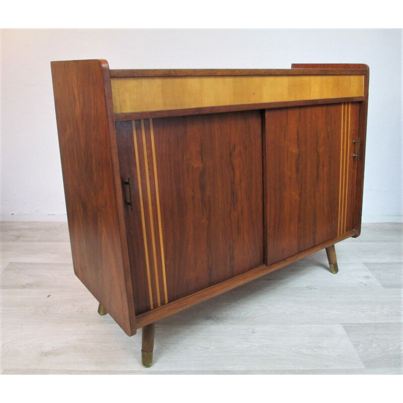 German walnut vintage cabinet, 1960s