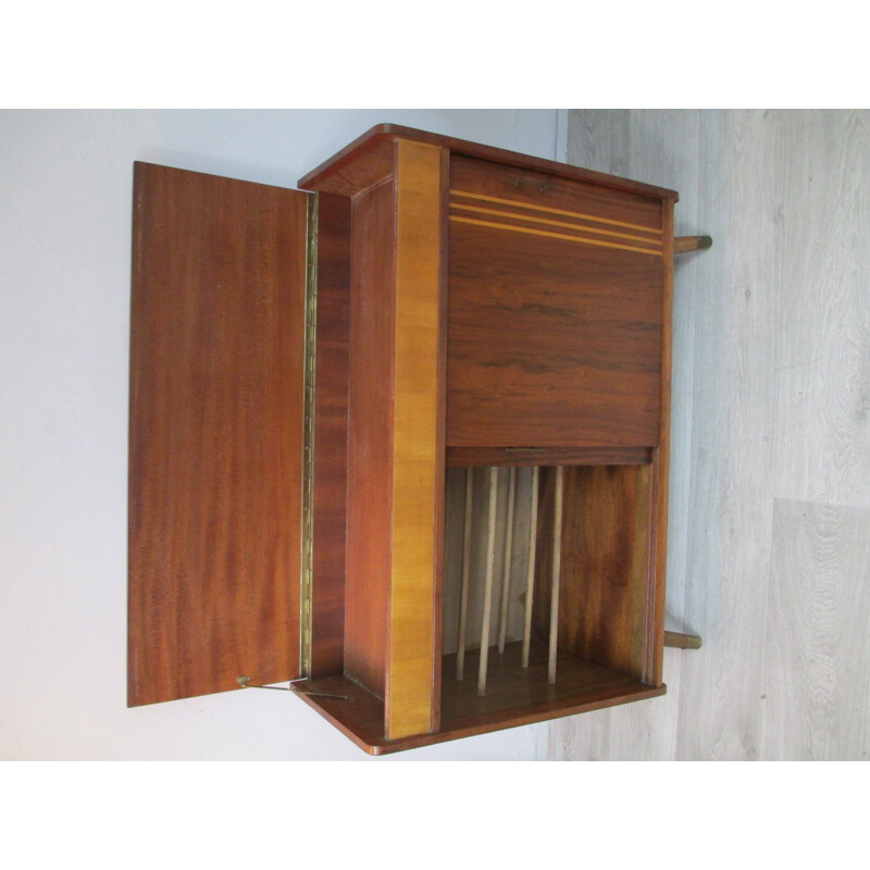 German walnut vintage cabinet, 1960s