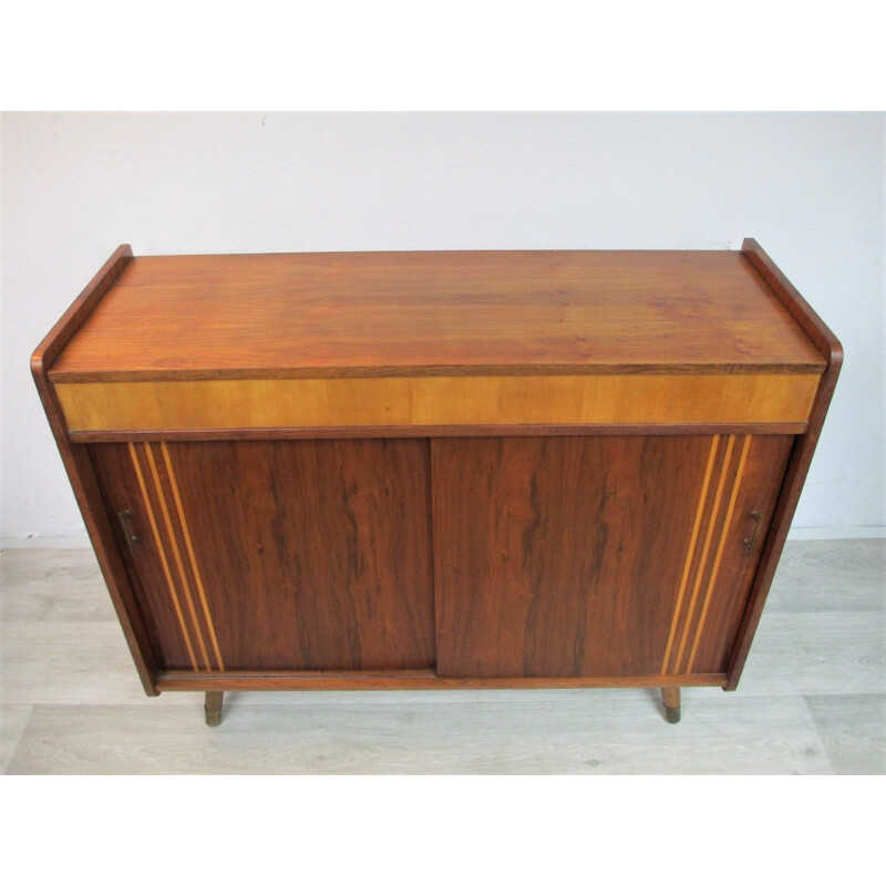 German walnut vintage cabinet, 1960s