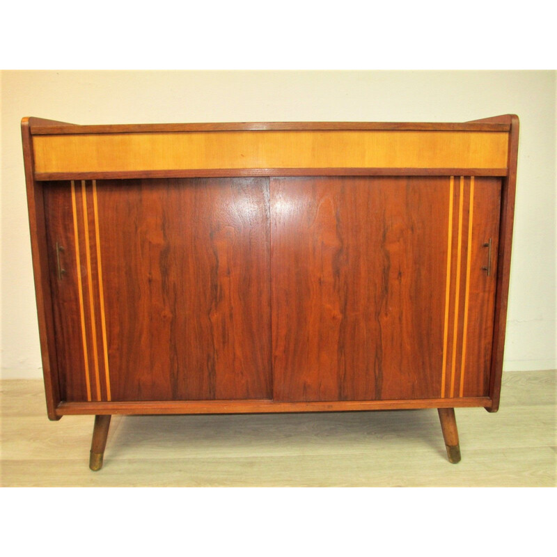 German walnut vintage cabinet, 1960s