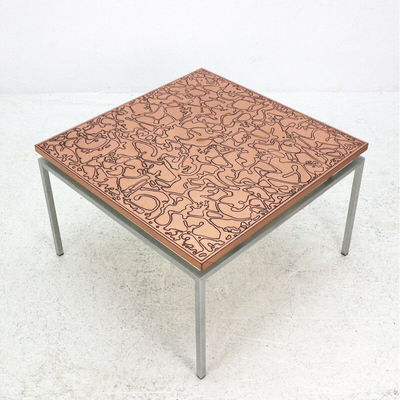 Vintage copper coffee table, 1960