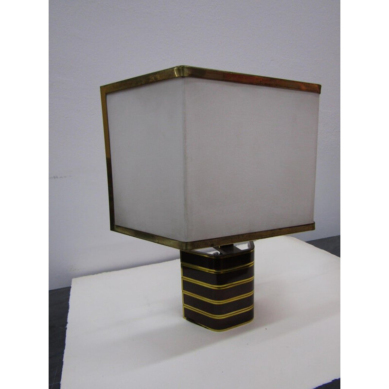 Lampe de table vintage en laiton par Romeo Rega, 1970