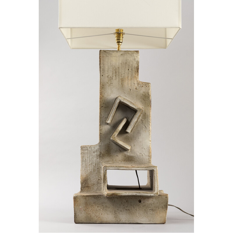 Vintage ceramic lamp by Marius Bessone, 1960