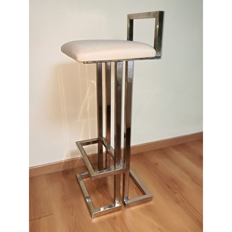 Tabouret doré vintage Belgo Chrome, 1970