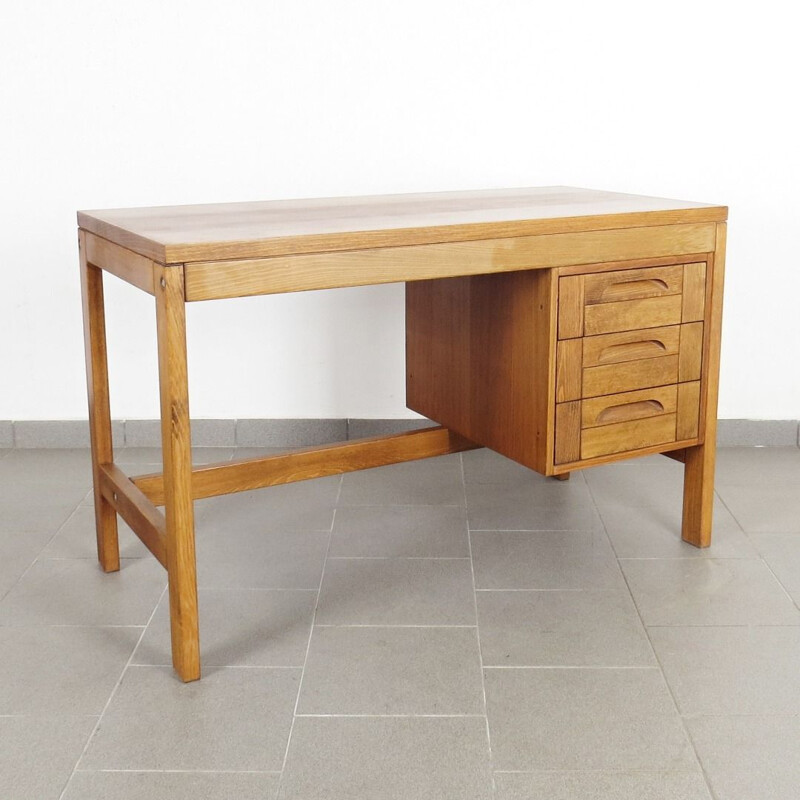 Wooden vintage desk, Czechoslovakia, 1970s