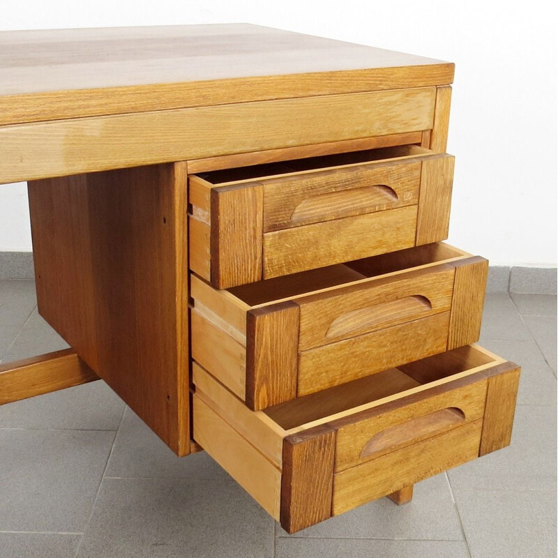 Wooden vintage desk, Czechoslovakia, 1970s