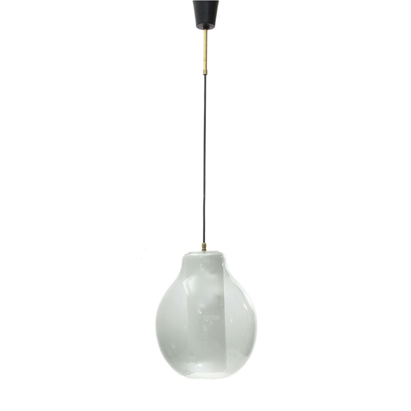 Vintage layered glass pendant lamp, Italy, 1960s