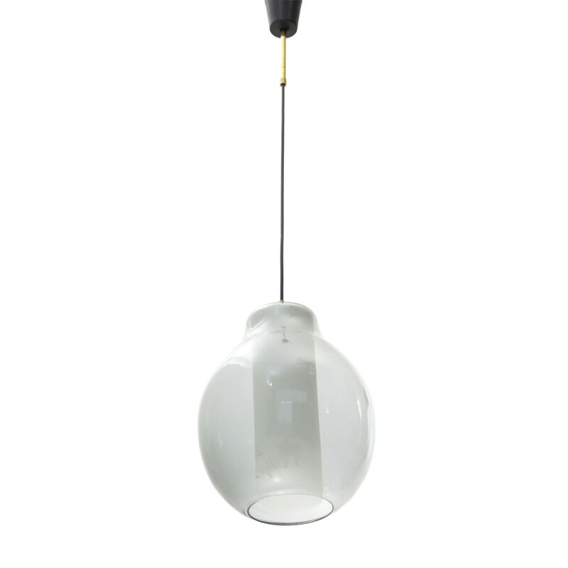 Vintage layered glass pendant lamp, Italy, 1960s