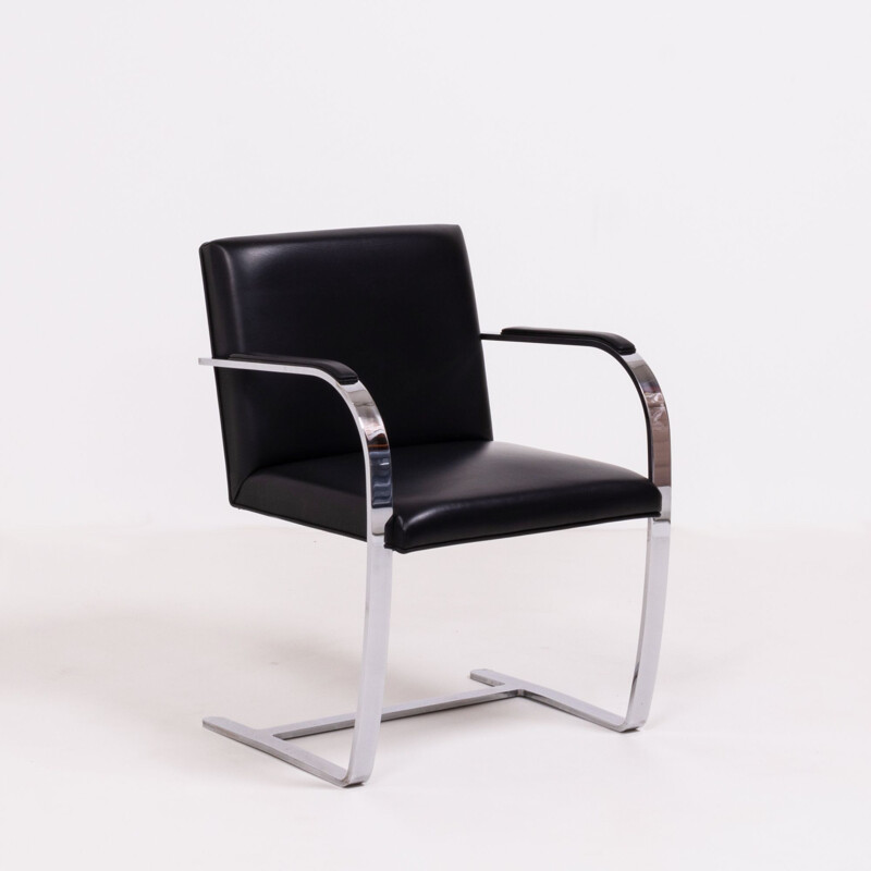 Ensemble de 6 chaises noires vintage par Mies van der Rohe, Knoll