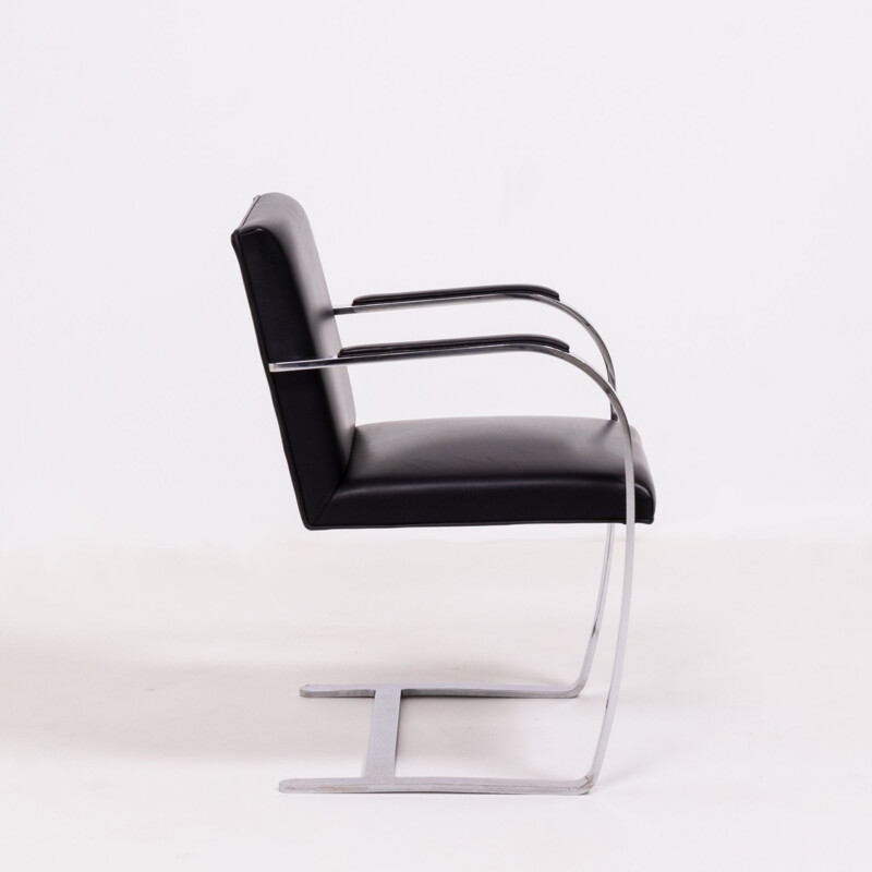 Ensemble de 6 chaises noires vintage par Mies van der Rohe, Knoll
