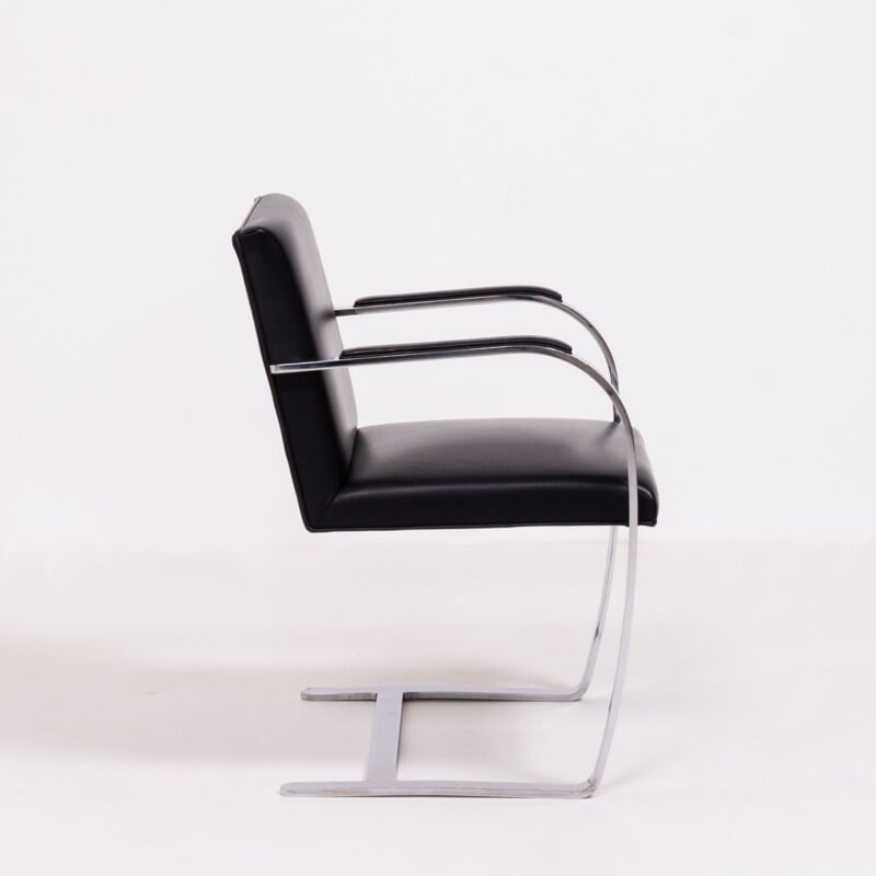 Set of 6 vintage black chairs by Mies van der Rohe,  Knoll