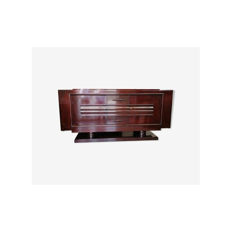 Vintage mahogany lowboard by Gaston Poisson 1925-30s