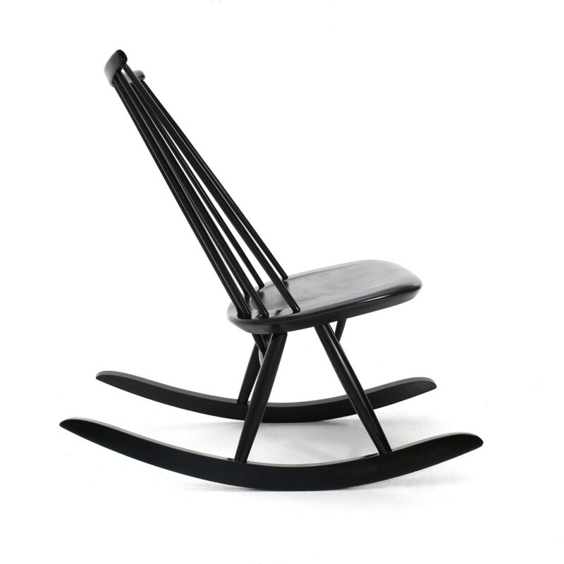 Vintage black "Mademoiselle" rocking chair by Ilmari Tapiovaara for Artek, 1950s