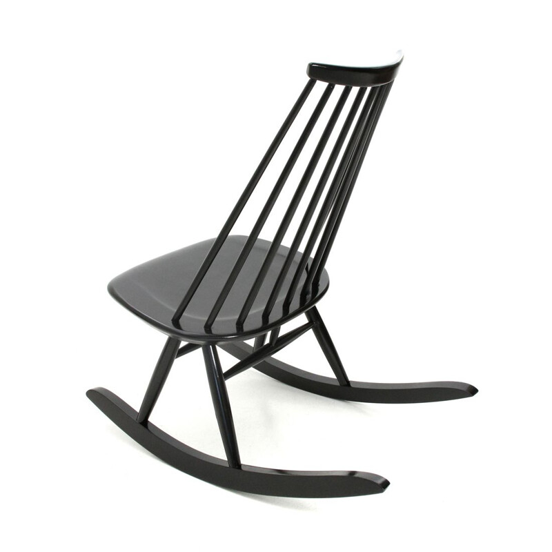 Chaise à bascule "Mademoiselle" vintage noire par Ilmari Tapiovaara pour Artek, 1950