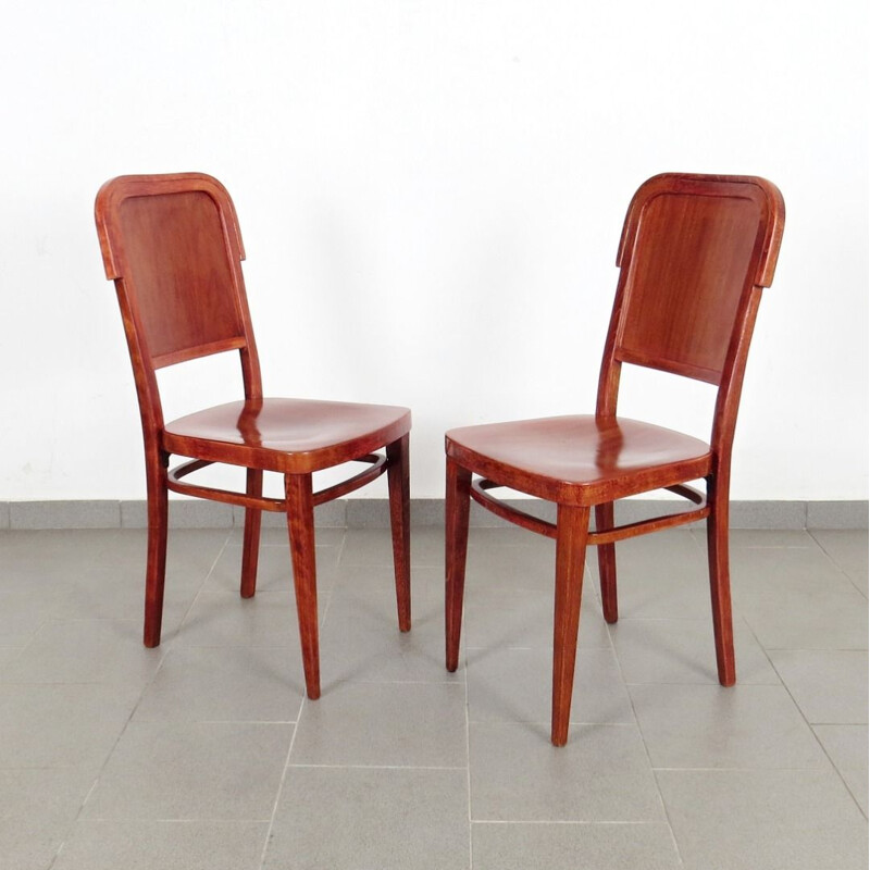 2 chaises vintage produites par Jan Kotera 1930