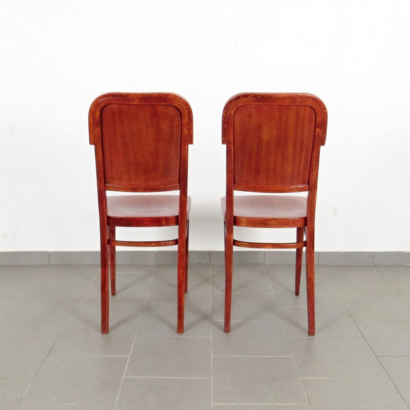 2 chaises vintage produites par Jan Kotera 1930