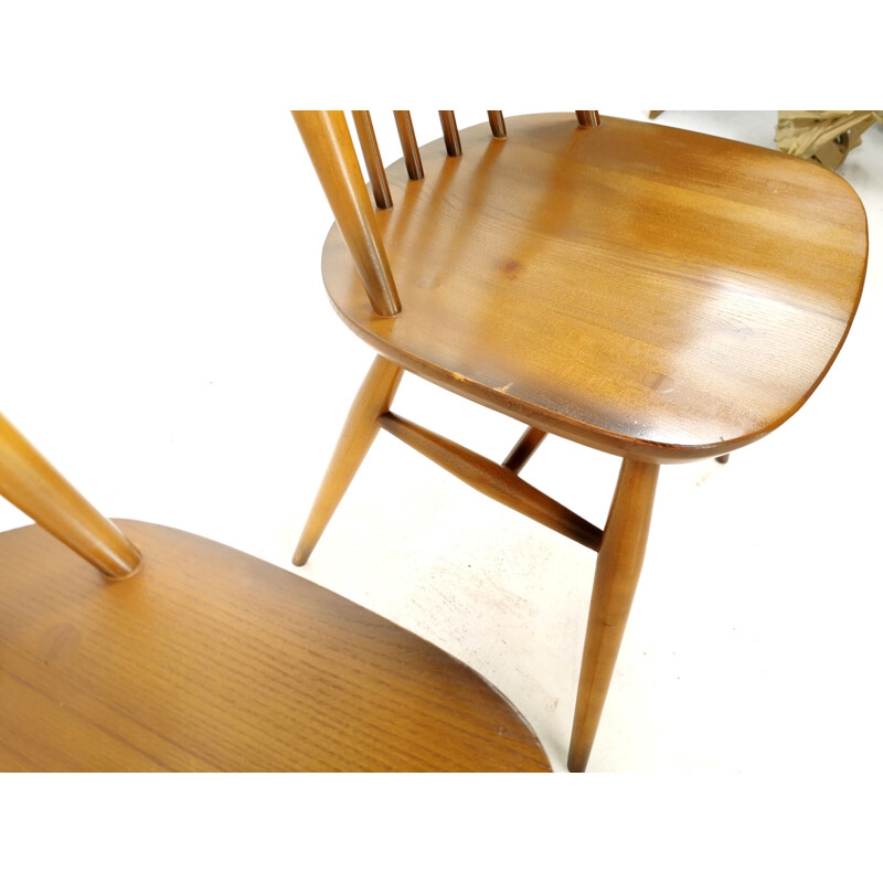 Set of 6 vintage Ercol dining chairs, 1980s