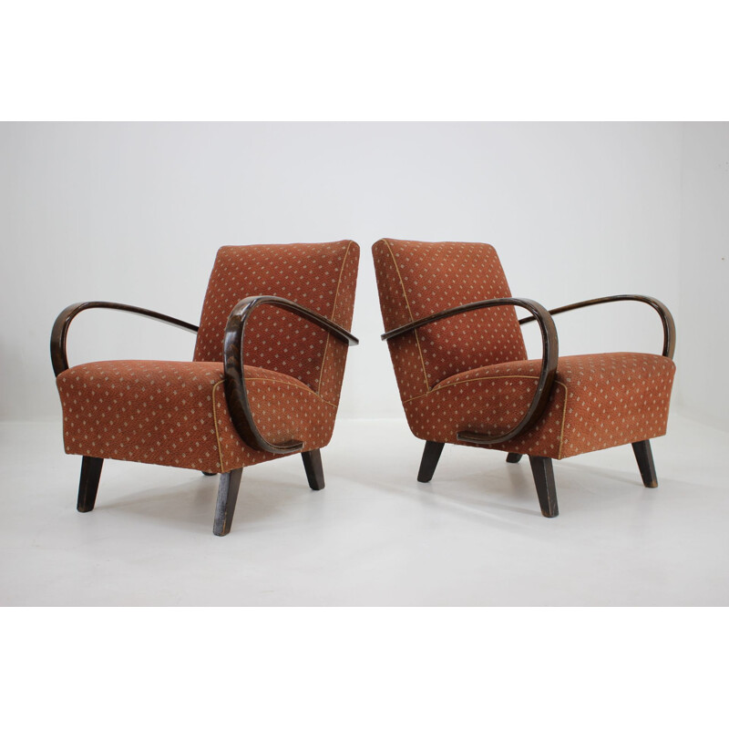 Set of 2 vintage Armchairs by Jindrich Halabala 1950s