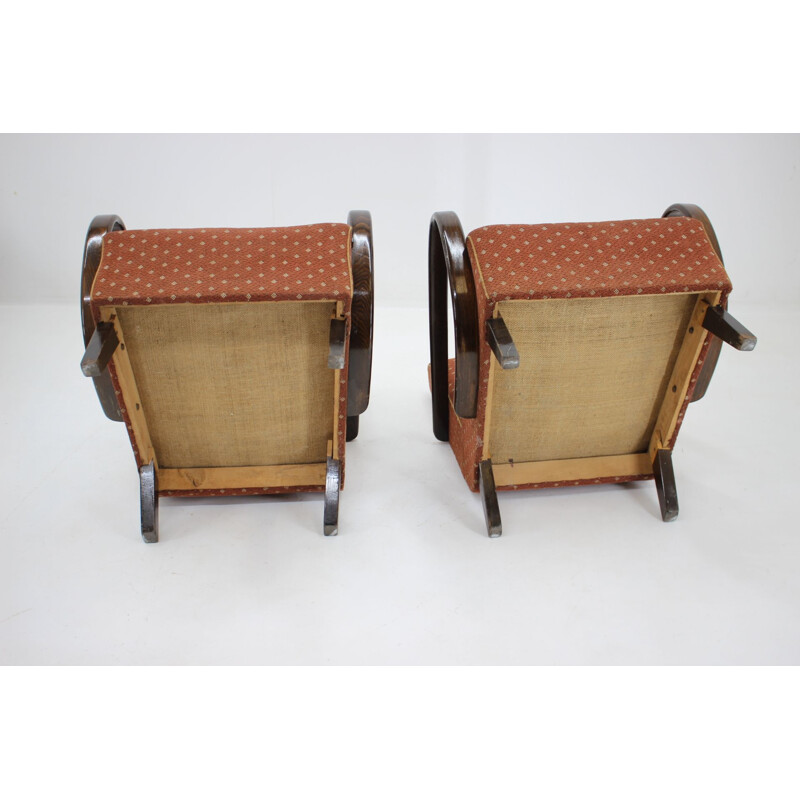 Lot de 2 fauteuils vintage de Jindrich Halabala 1950