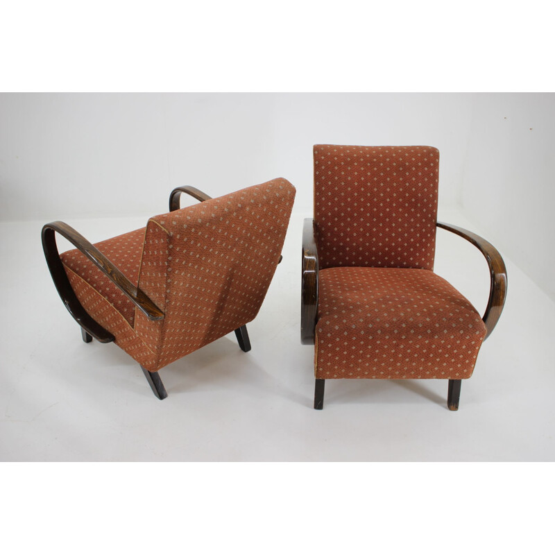 Lot de 2 fauteuils vintage de Jindrich Halabala 1950