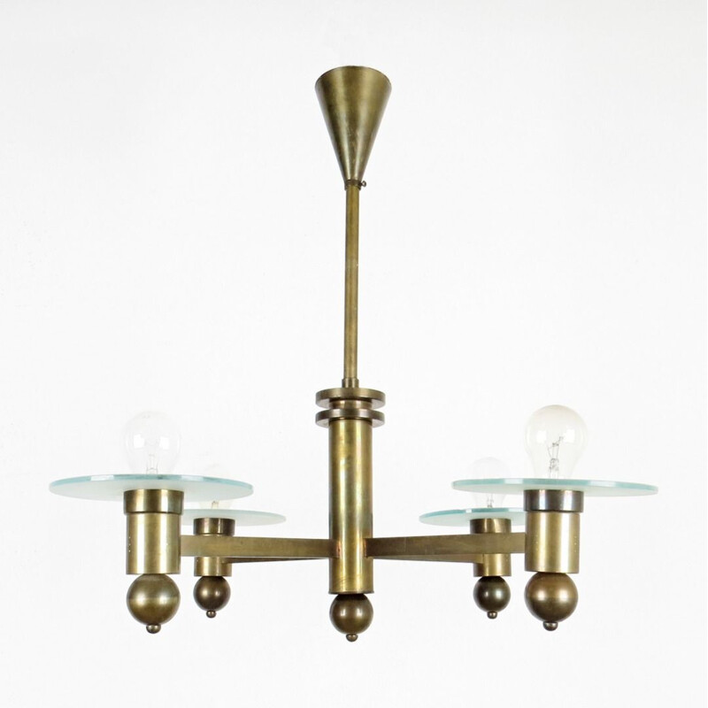 Vintage brass Chandelier 1930s