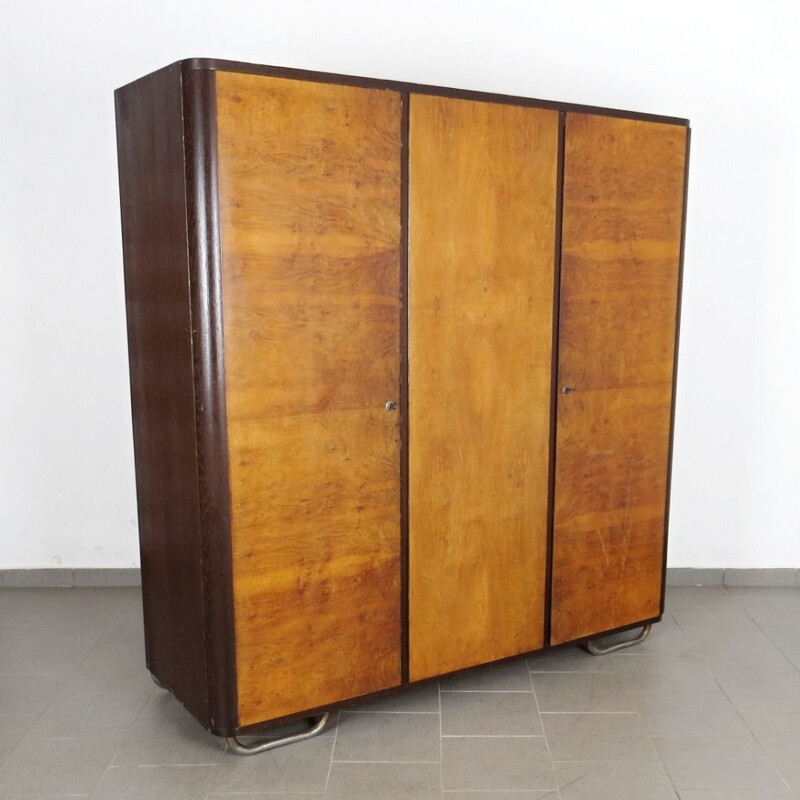 Vintage Warddrobe in wood, Art deco style 1930s