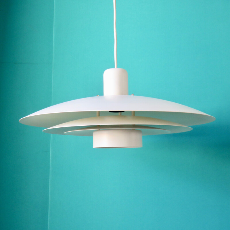 Vintage white lacquered metalwall lamp, Denmark, 1970s