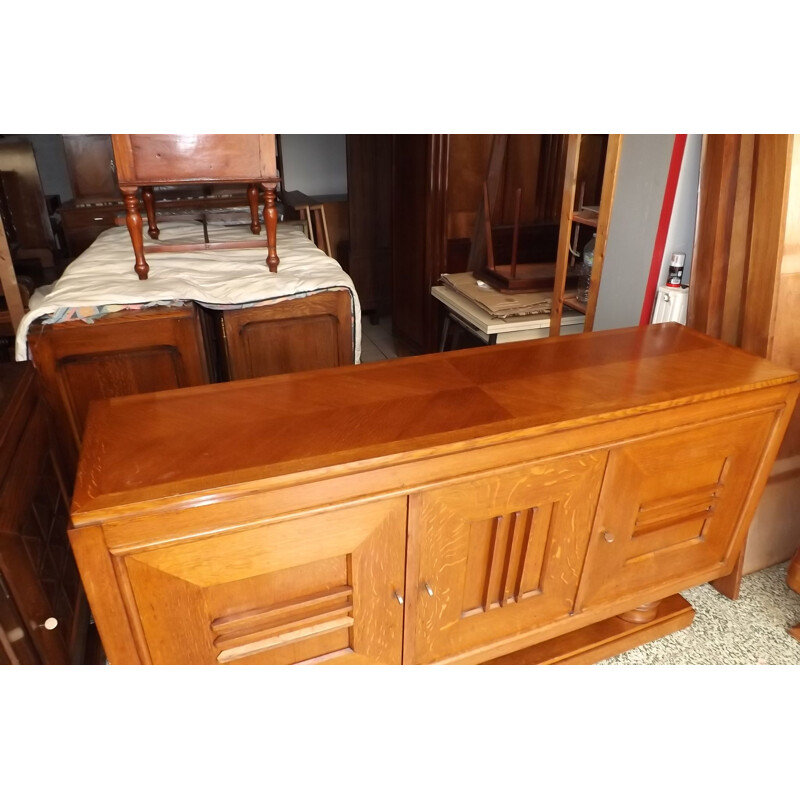 Vintage oak sideboard Charles Dudouyt the gentilhommière 1940 