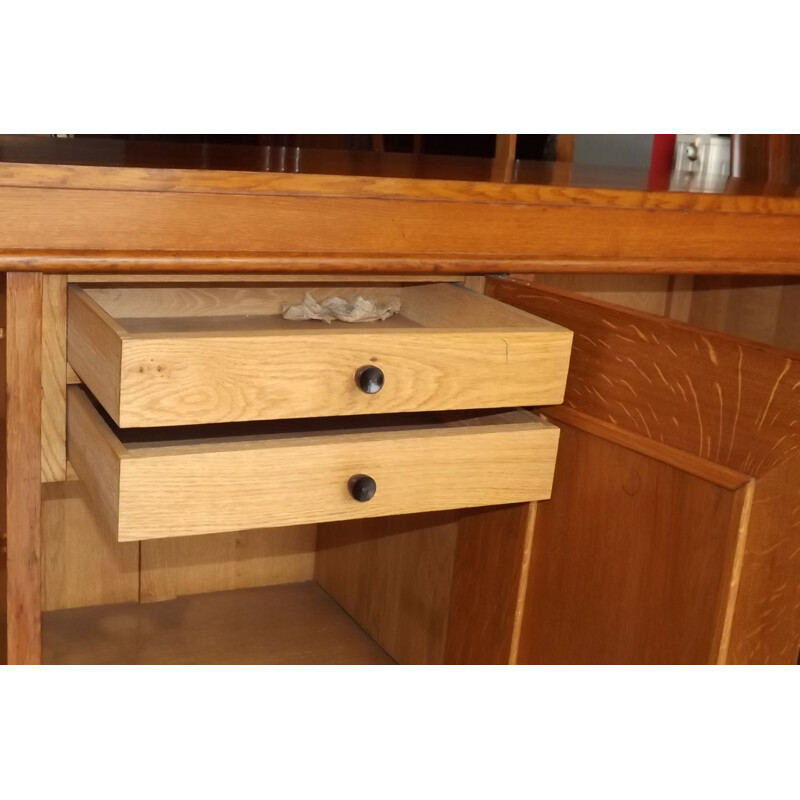 Vintage oak sideboard Charles Dudouyt the gentilhommière 1940 