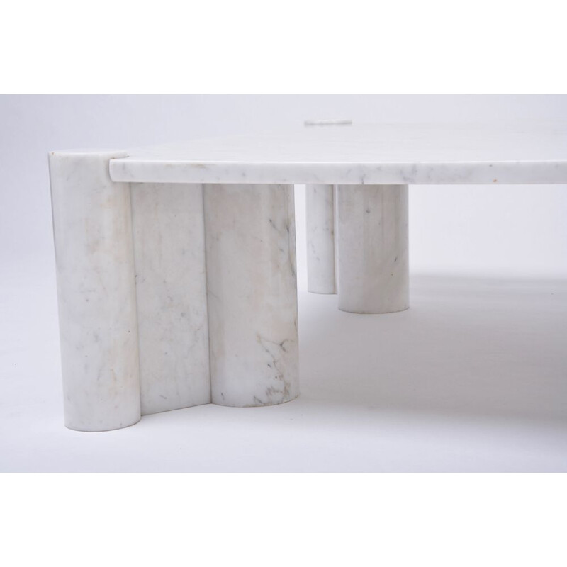 Vintage white marble coffee table model Jumbo by Gae Aulenti for Knoll International, 1964