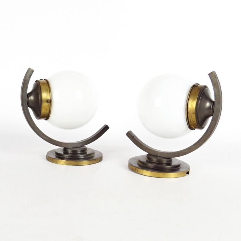 Pair of Vintage Spheric Wall Lamp 1930