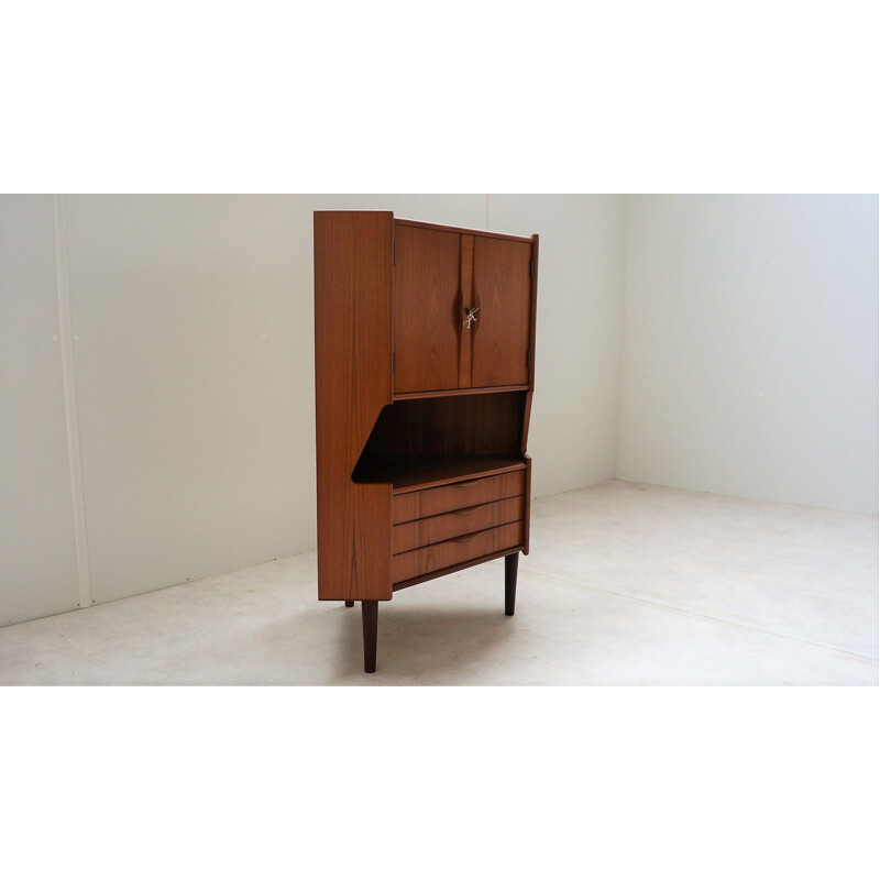 Vintage Scandinavian teak corner cabinet 1960
