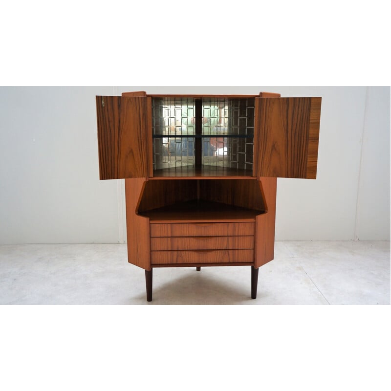 Vintage Scandinavian teak corner cabinet 1960