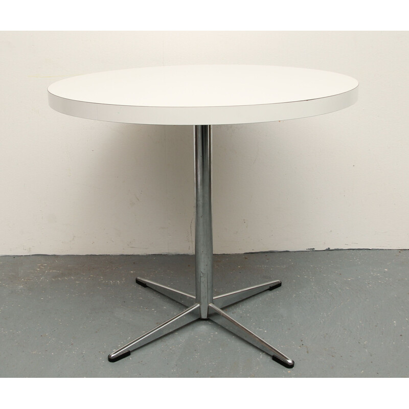 Table basse vintage en formica blanc 1970 