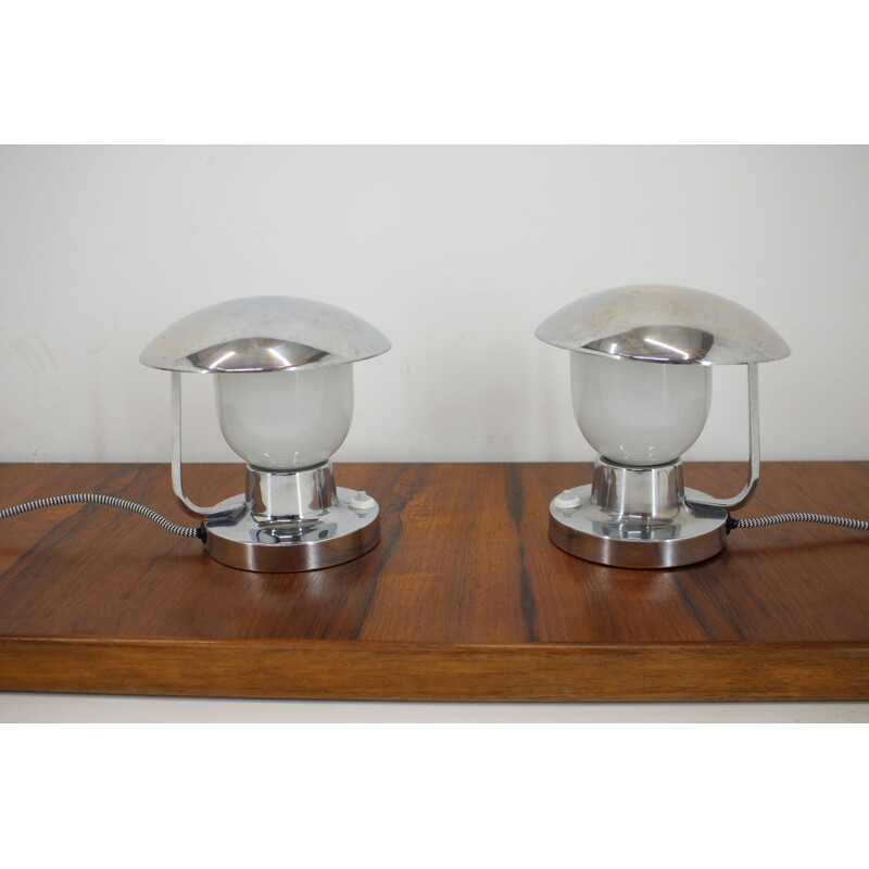 Pair of vintage table lamps by Napako, Czechoslovakia 1950