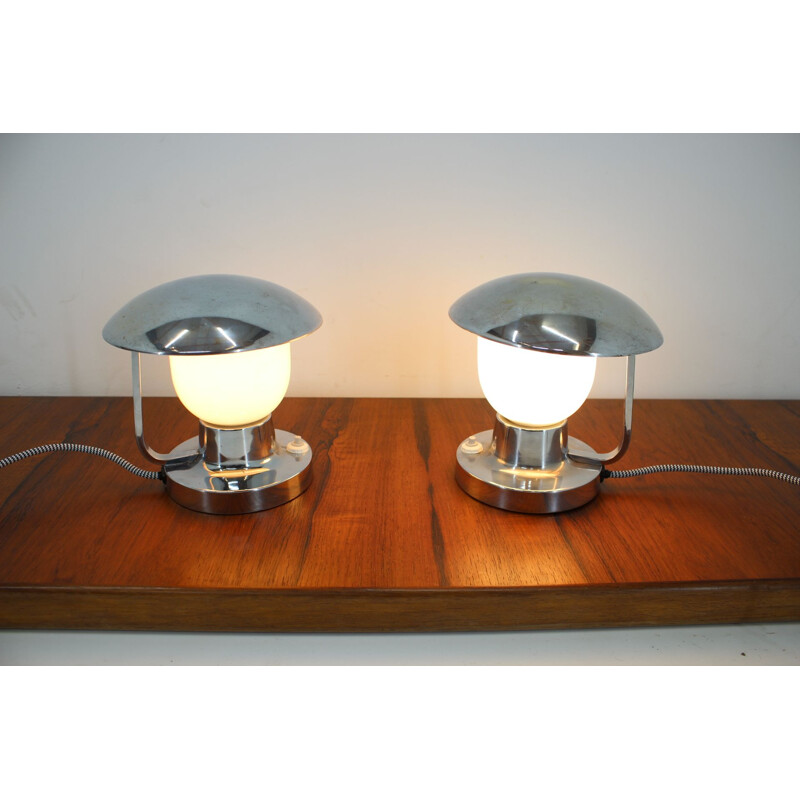 Pair of vintage table lamps by Napako, Czechoslovakia 1950