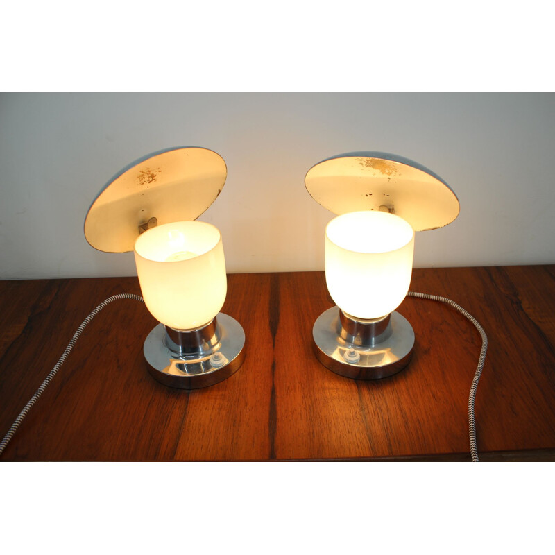 Pair of vintage table lamps by Napako, Czechoslovakia 1950