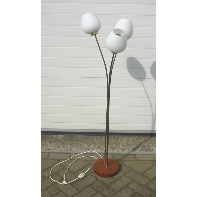 Vintage floorlamp in metal and glass - 1960s