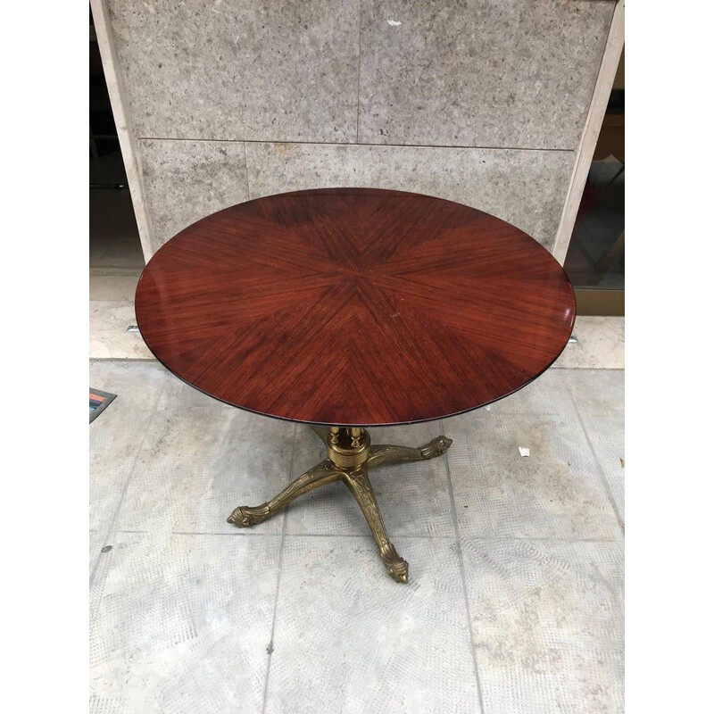 Vintage teak and brass table, 1960s