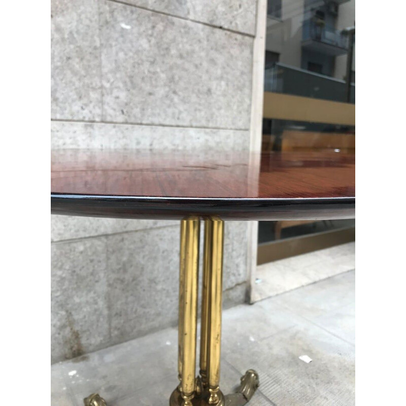 Vintage teak and brass table, 1960s