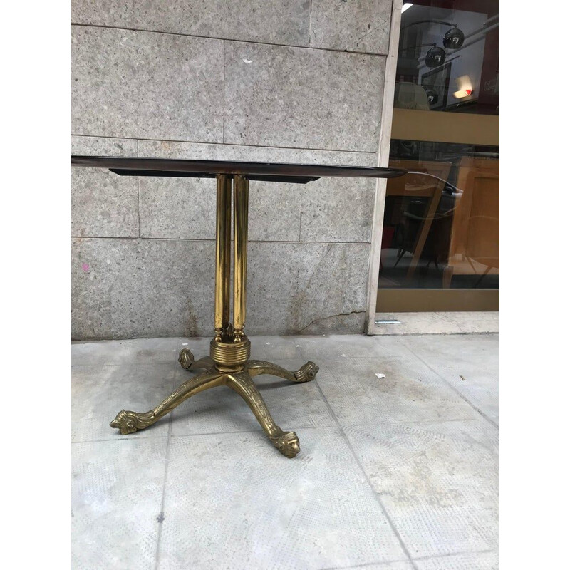 Vintage teak and brass table, 1960s