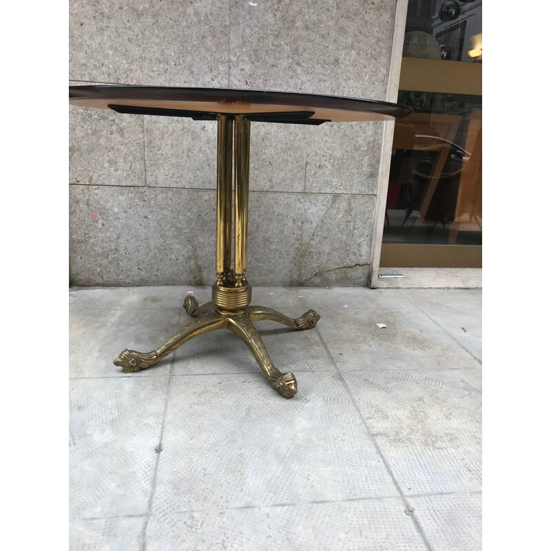 Vintage teak and brass table, 1960s