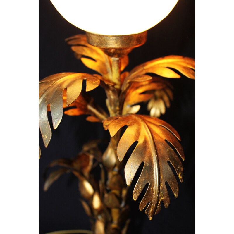 Lampe palmier vintage en métal doré, Hans Kögl 1970