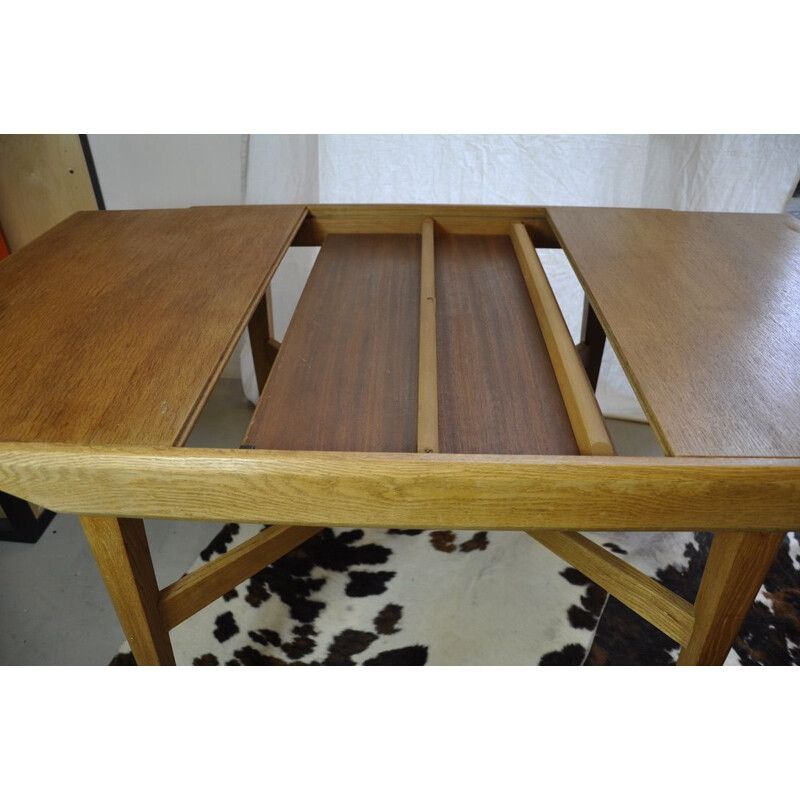 Vintage Lebus wooden extendible table, 1960s